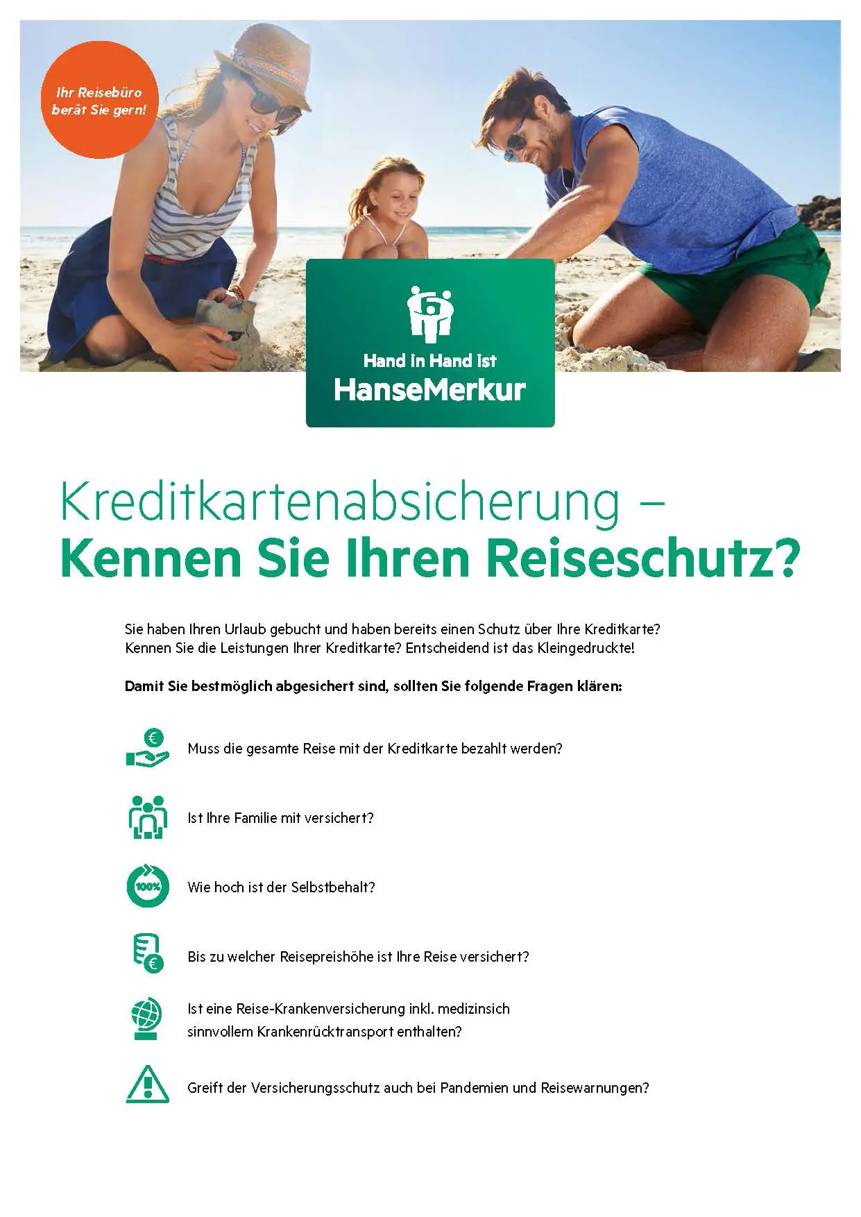 Miniaturansicht des Kreditkartenabsicherung-Informationsblatt der Hase Merkur Versicherung.