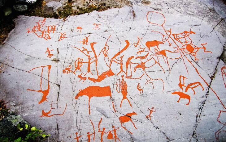 ancient rock carvings (petroglyphs) in Alta, Norway