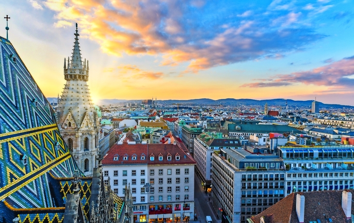 Blick vom Stephansdom über Wien