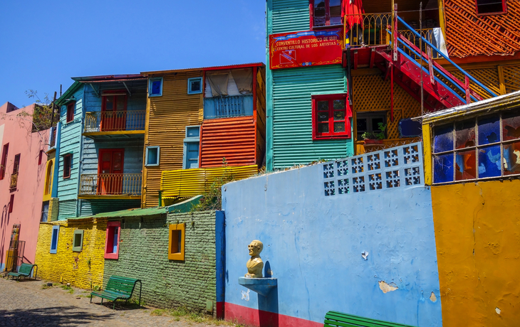 bunte Häuser in Caminito, Buenos Aires