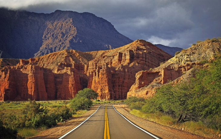 Quebrada de las Conchas im Tals des Río Guachipas im Nordwesten Argentiniens