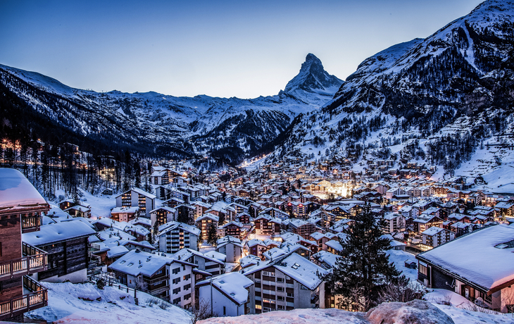 Aussicht auf den Matterhorngipfel von Zermatt