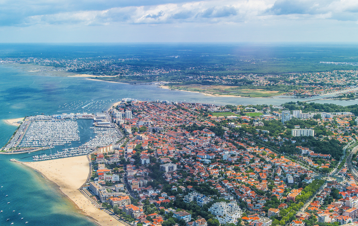 Luftaufnahme von Arcachon und seinem Becken