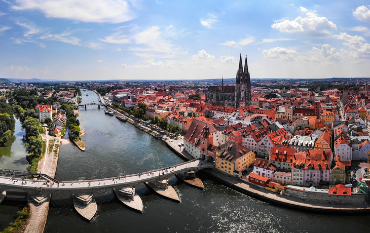 Luftaufnahme der Stadt Regensburg, Deutschland