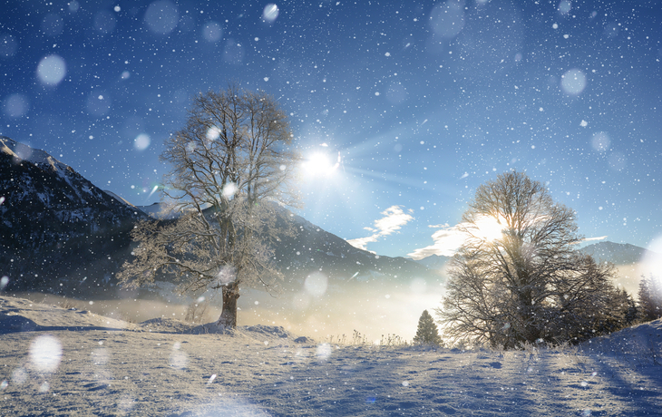 Winterlandschaft in den österreichischen Alpen bei Salzburg