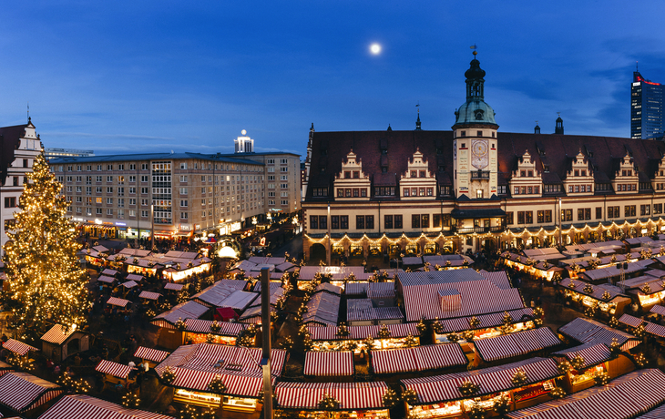 Weihnachtsmarkt in Leipzig, Deutschland
