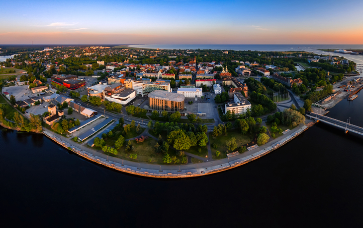 Luftbild der Stadt Pärnu in Estland