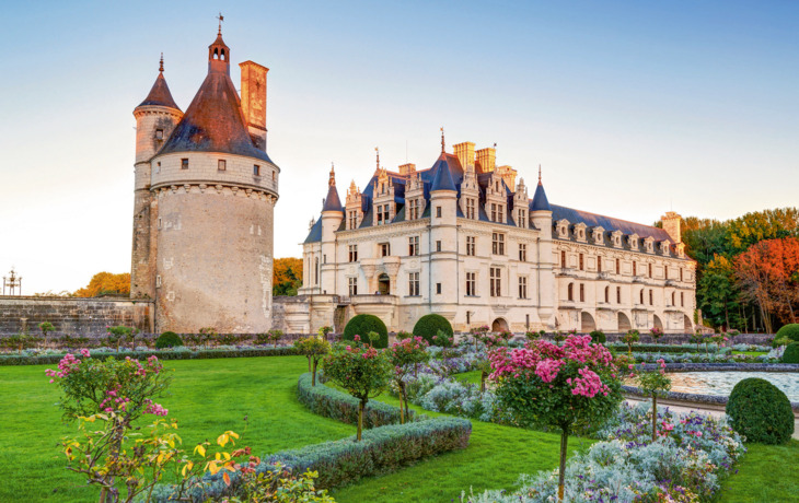 Das Chateau de Chenonceau bei Sonnenuntergang,Frankreich