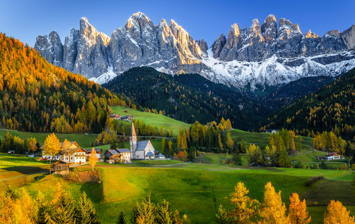 St. Magdalena im Villnößtal in den Dolomiten, Italien
