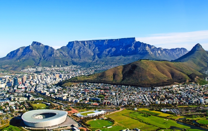 Luftaufnahme von Tafelberg in Kapstadt, Südafrika