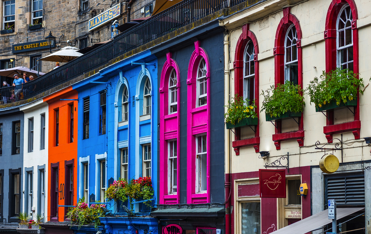bunte Häuser in Edinburgh, Schottland