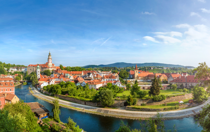 Panoramablick über die Altstadt von Cesky Krumlov