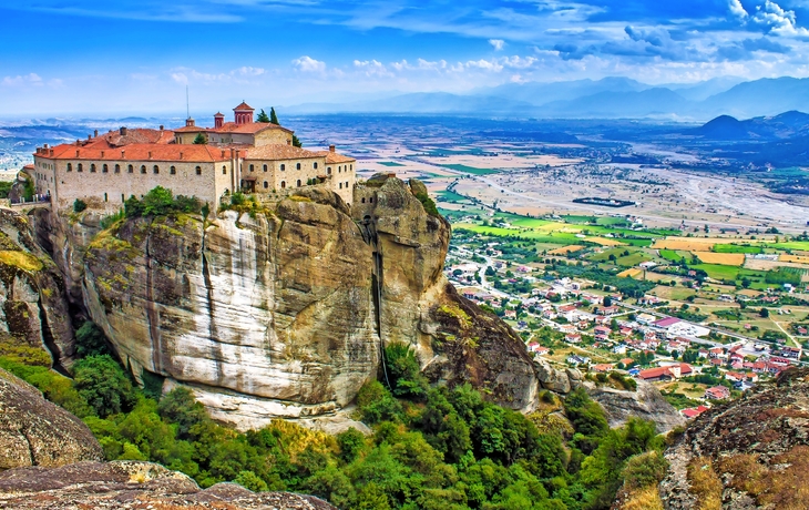 Blick auf ein Kloster bei Meteora, Griechenland