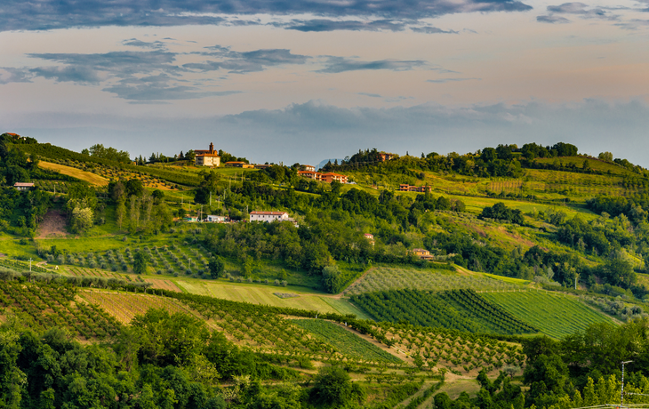 hügelige Landschaft in der Emilia-Romagna