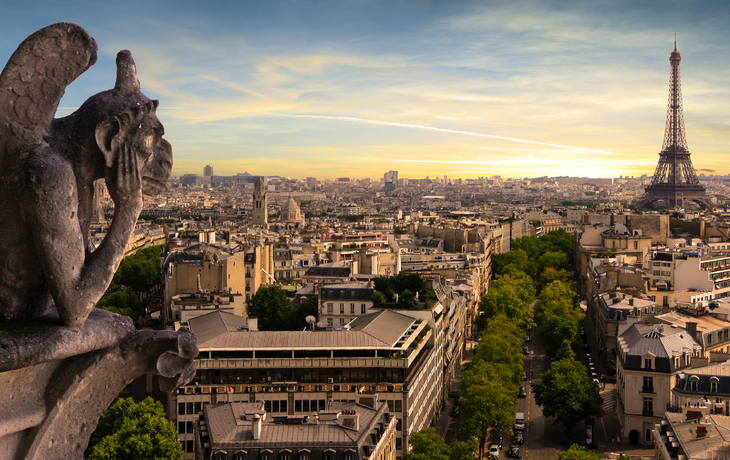 Blick über Paris von der Kathedrale Notre-Dame aus 