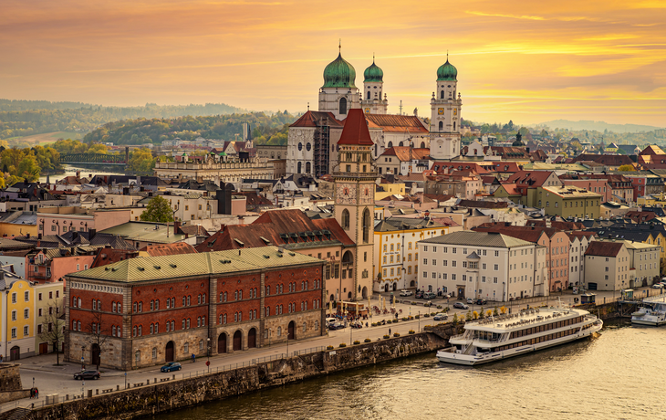 Blick auf die Dreiflüssestadt Passau von der Veste Oberhaus