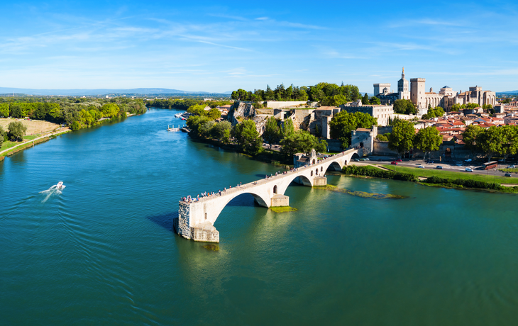Pont Saint-Bénézet oder Pont d?Avignon in Avignon, Frankreich