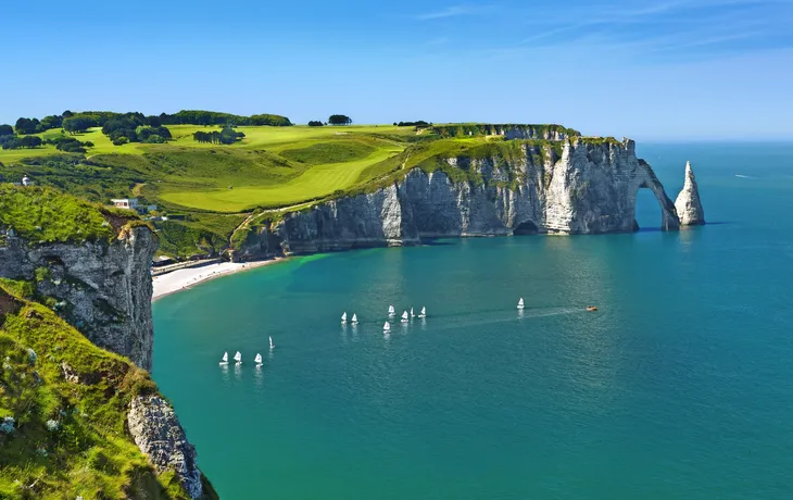 Klippen von Étretat in der Normandie, Frankreich