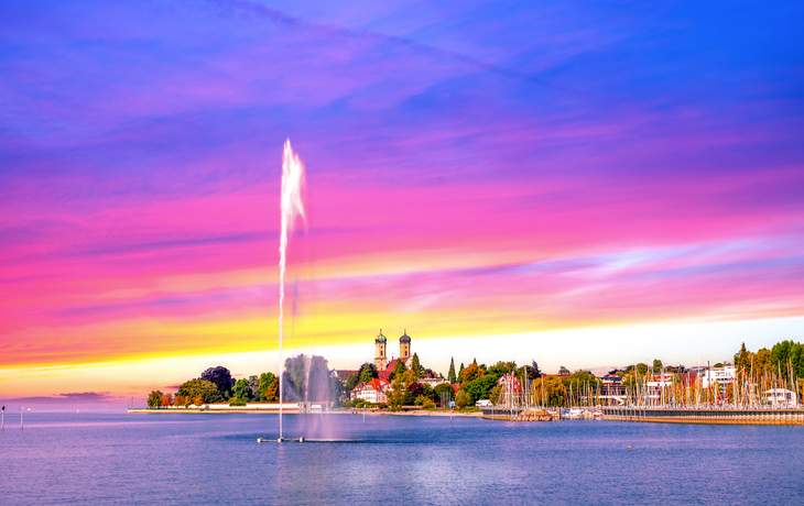 Blick über Friedrichshafenam Bodensee