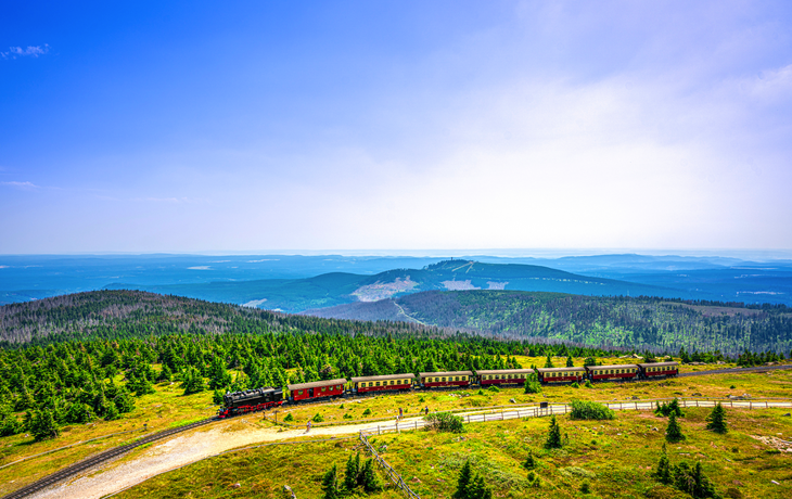 Brockenbahn auf dem Brocken im Nationalpark Harz