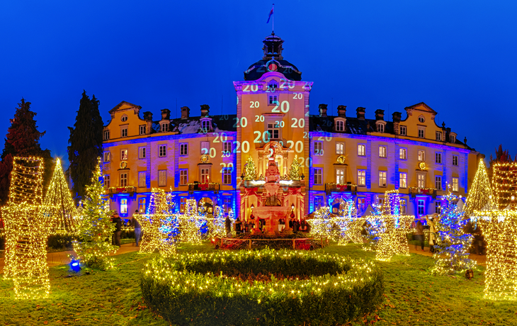 schloss bückeburg weihnachtszauber beleuchtet, Panorama