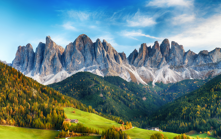 Landschaft der italienischen Dolomiten nahe Santa Maddalena