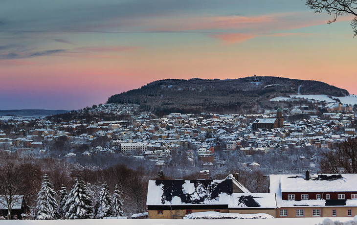 Annaberg-Buchholz mit Pöhlberg im Winter