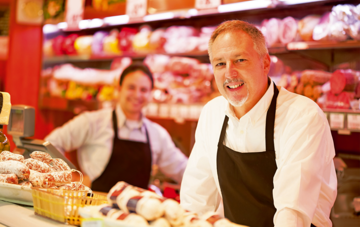 People working in a grocery store