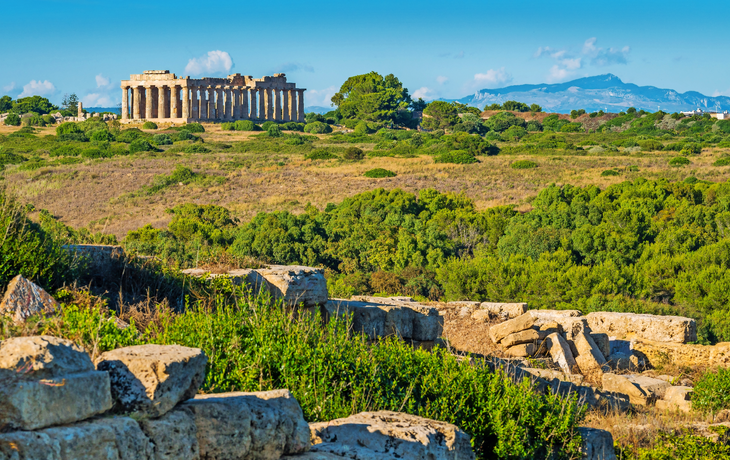 Ruinen in Selinunte, archäologische Stätte und antike griechische Stadt in Sizilien