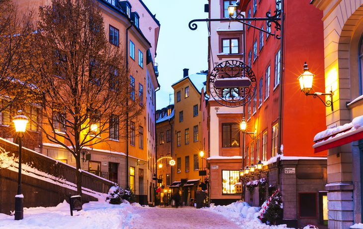 Winter in der Altstadt von Stockholm,Schweden