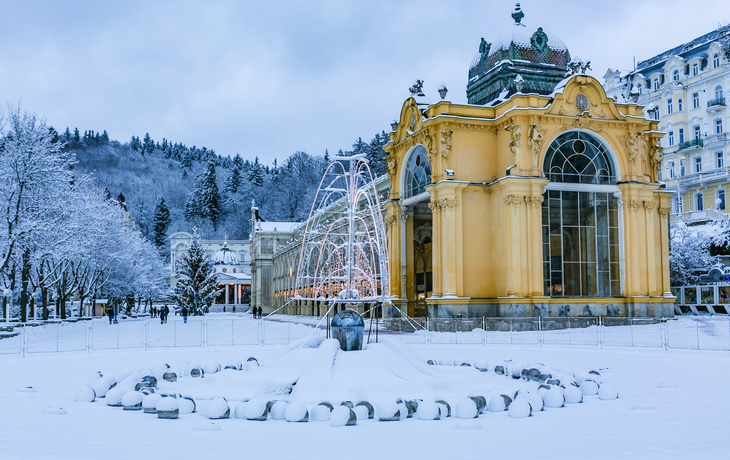 Kolonnade in Marienbad im Schnee