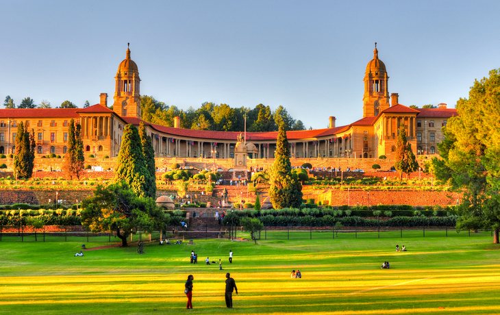 Unionsgebäude nahe Pretoria bei Sonnenuntergang