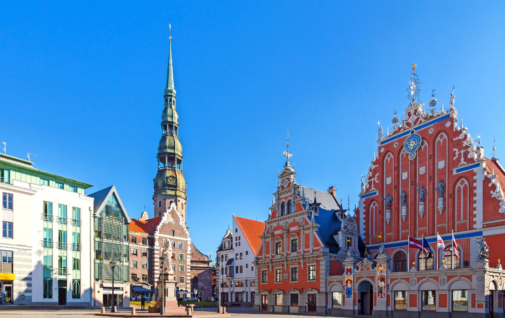 Schwarzhäupterhaus auf dem Rathausplatz der lettischen Hauptstadt Riga 