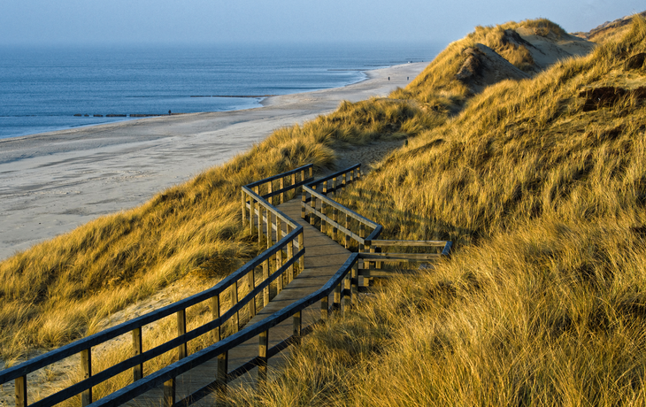 Dünenweg Rotes Kliff bei Wenningstedt auf Sylt im Winter