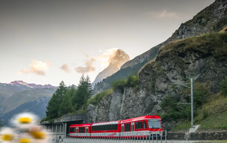 Zermatt Shuttle Zug am Matterhorn