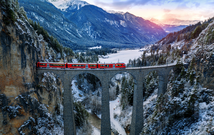 Landwasserviadukt in Filisur, Schweiz