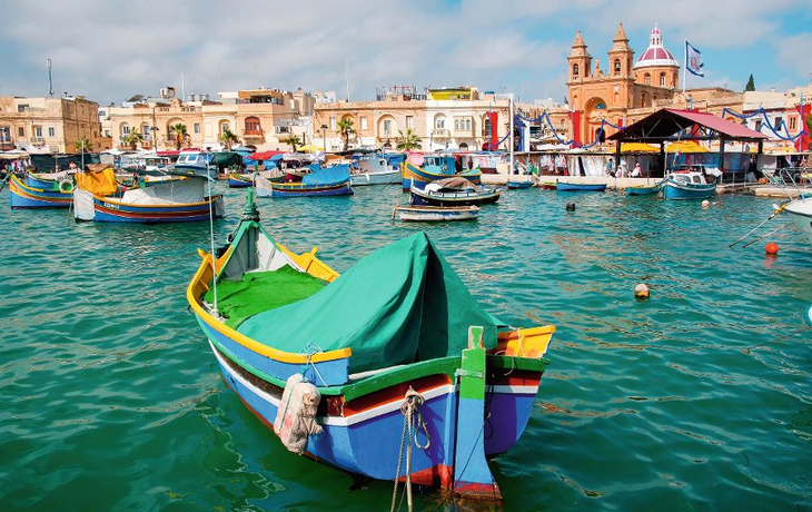 Boote im Hafen von Valletta