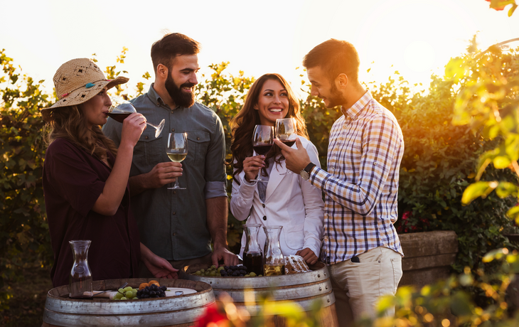 Weinprobe im Freien