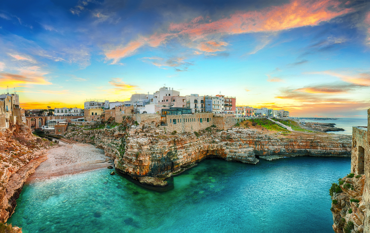 Polignano a Mare im Sonnenuntergang