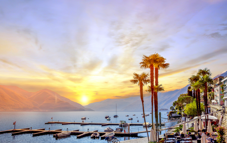 Sonnenuntergang über Ascona am Lago Maggiore