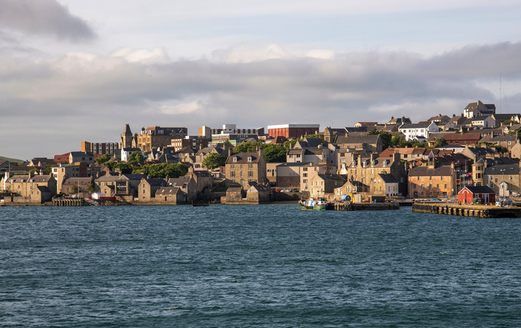 Die alte Uferpromenade von Lerwick, der Hauptstadt der Shetlandinseln