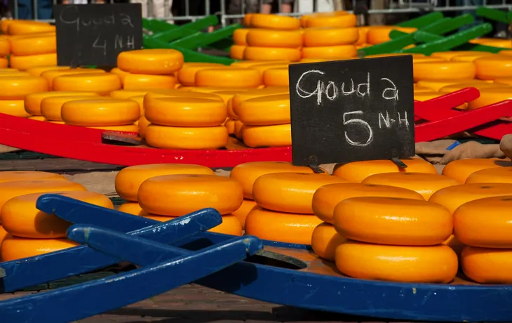 holländischer Käse auf dem Markt in Alkmaar