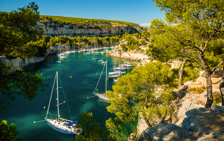 Die Calanque de Port-Miou ist eine der drei großen Calanques von Cassis an der Côte d’Azur. 