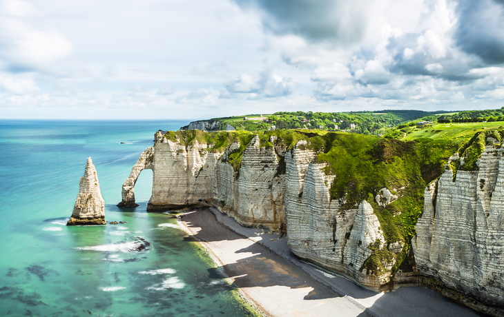Panorama der Klippen von Étretat in der Normandie, Frankreich