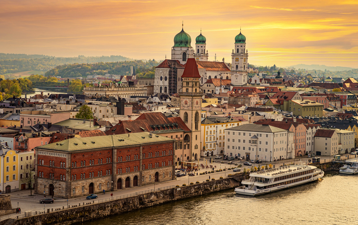 Blick auf die Dreiflüssestadt Passau von der Veste Oberhaus