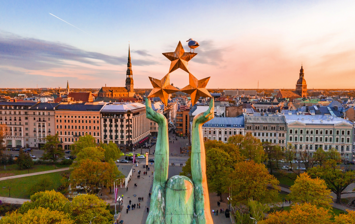 Panorama-Luftaufnahme der Altstadt von Riga