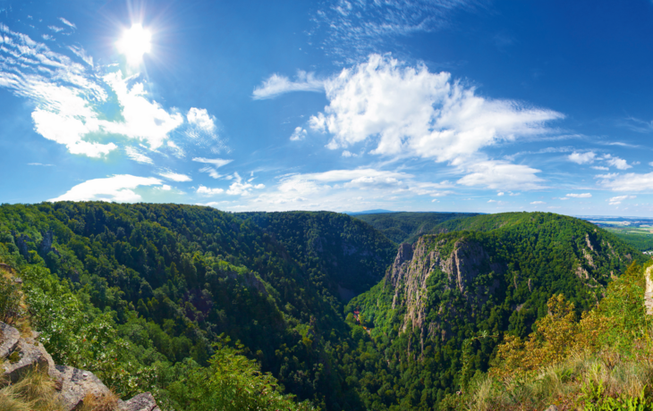 Blick auf die Rotrappe vom Hexentanzplatz