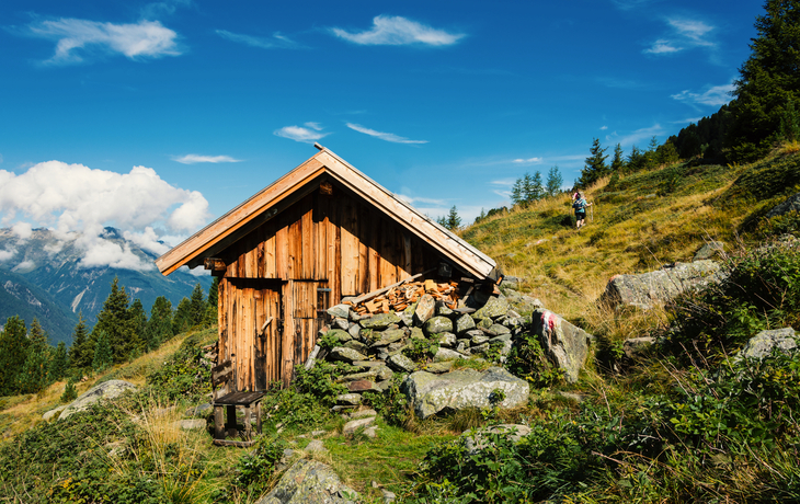 Wandern in Niederthai in den Alpen, Österreich