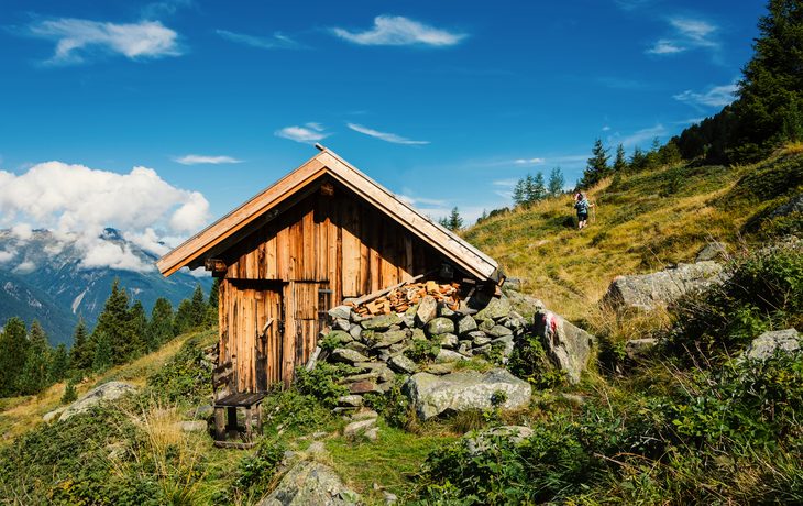 Wandern in Niederthai in den Alpen, Österreich