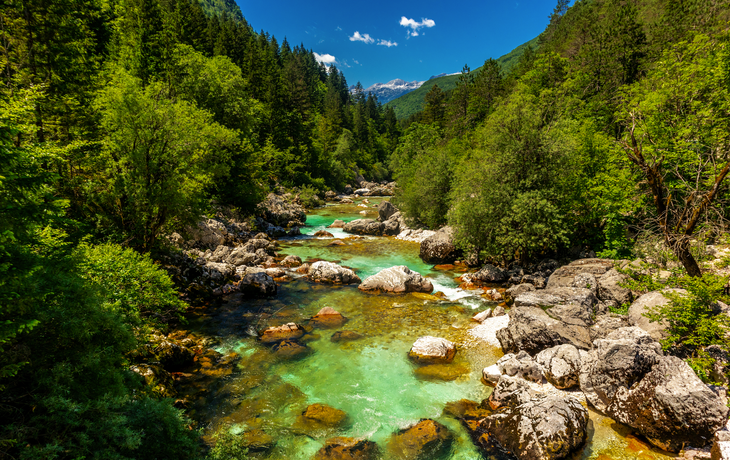 Soča-Tal in der Nähe der Julischen Alpen